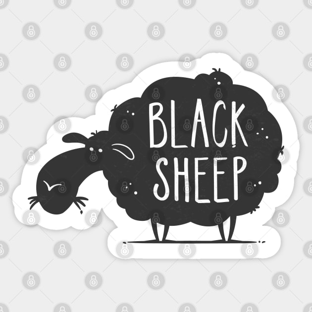 Black Sheep Sticker by zoljo